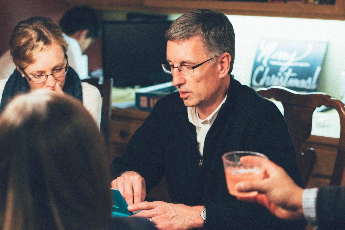 Man sitting at a table.