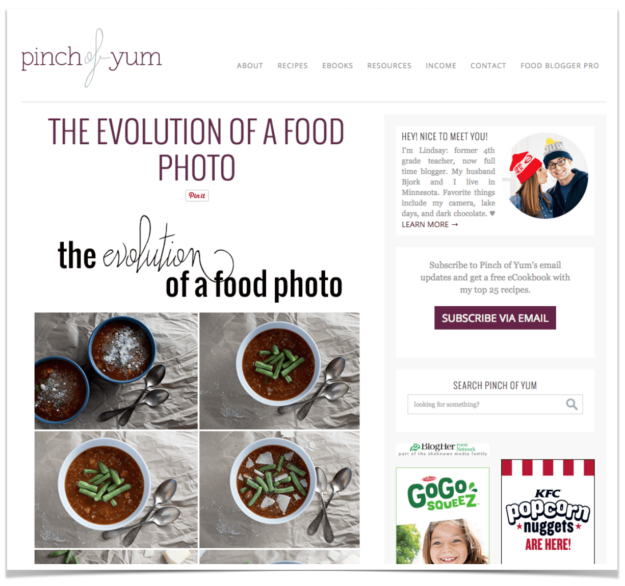 Product page with sidebar.