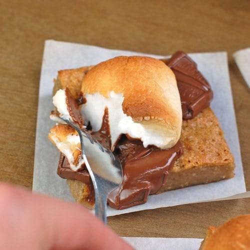 Chocolate Marshmallow Graham Bars with Bite