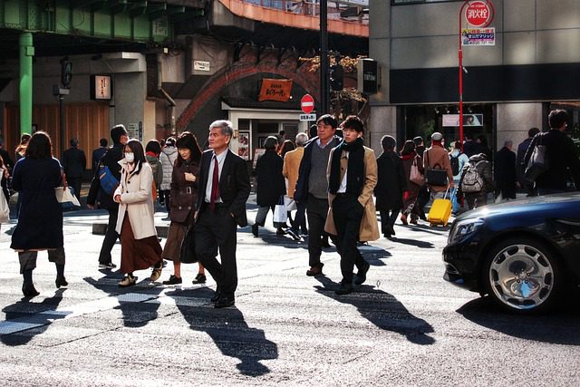 A Busy Street in Japan