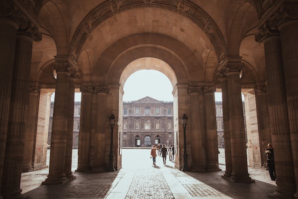 Arched View of Louvre Museum in Paris