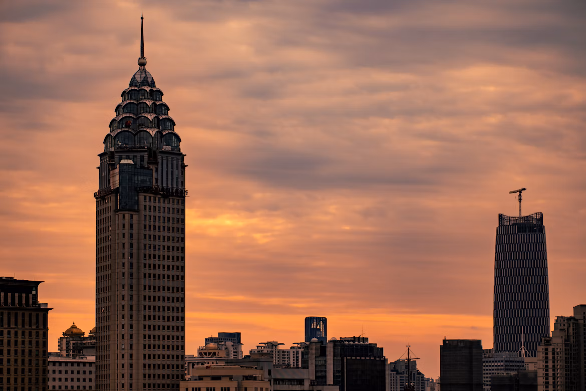 Autumn skyline over the Kuala Lumpur Tower at sunset