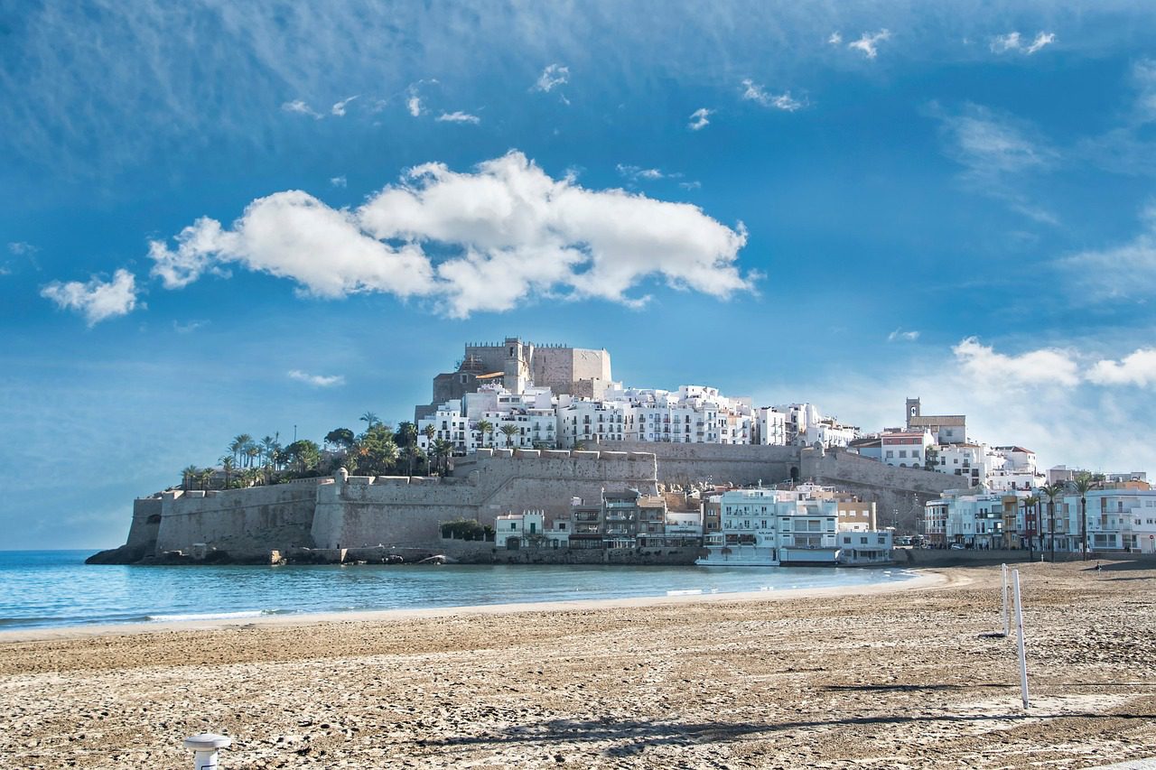 Castle overlooking a beach on Spain’s coastline