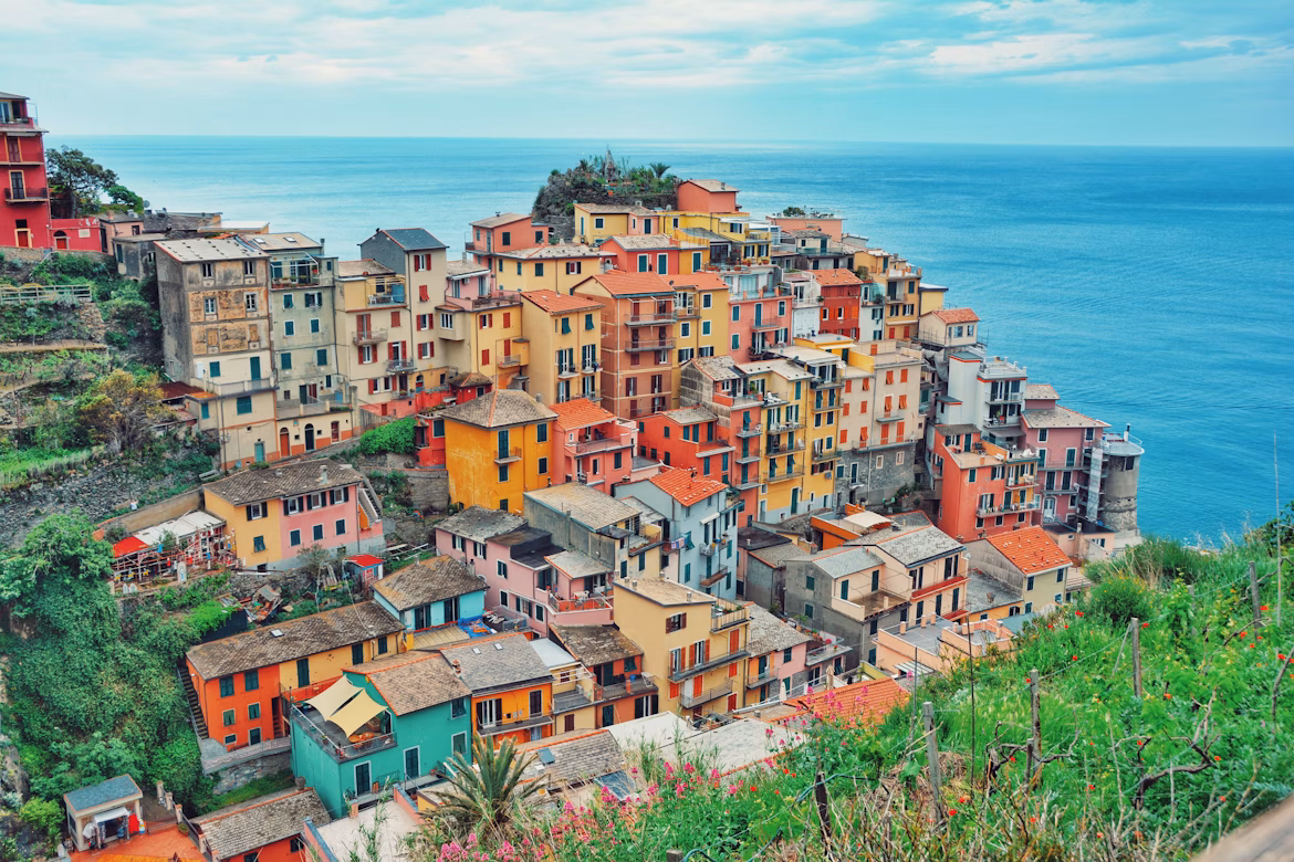 Colorful seaside villages of Cinque Terre on the Italian Riviera