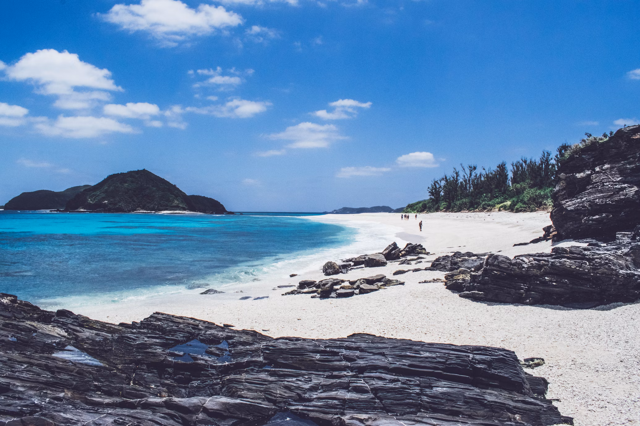 Free beach on an island in Okinawa, Japan