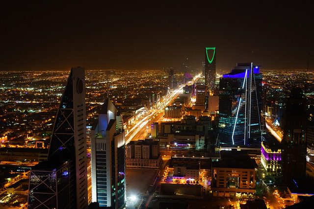 A Nighttime View of Riyadh, Saudi Arabia