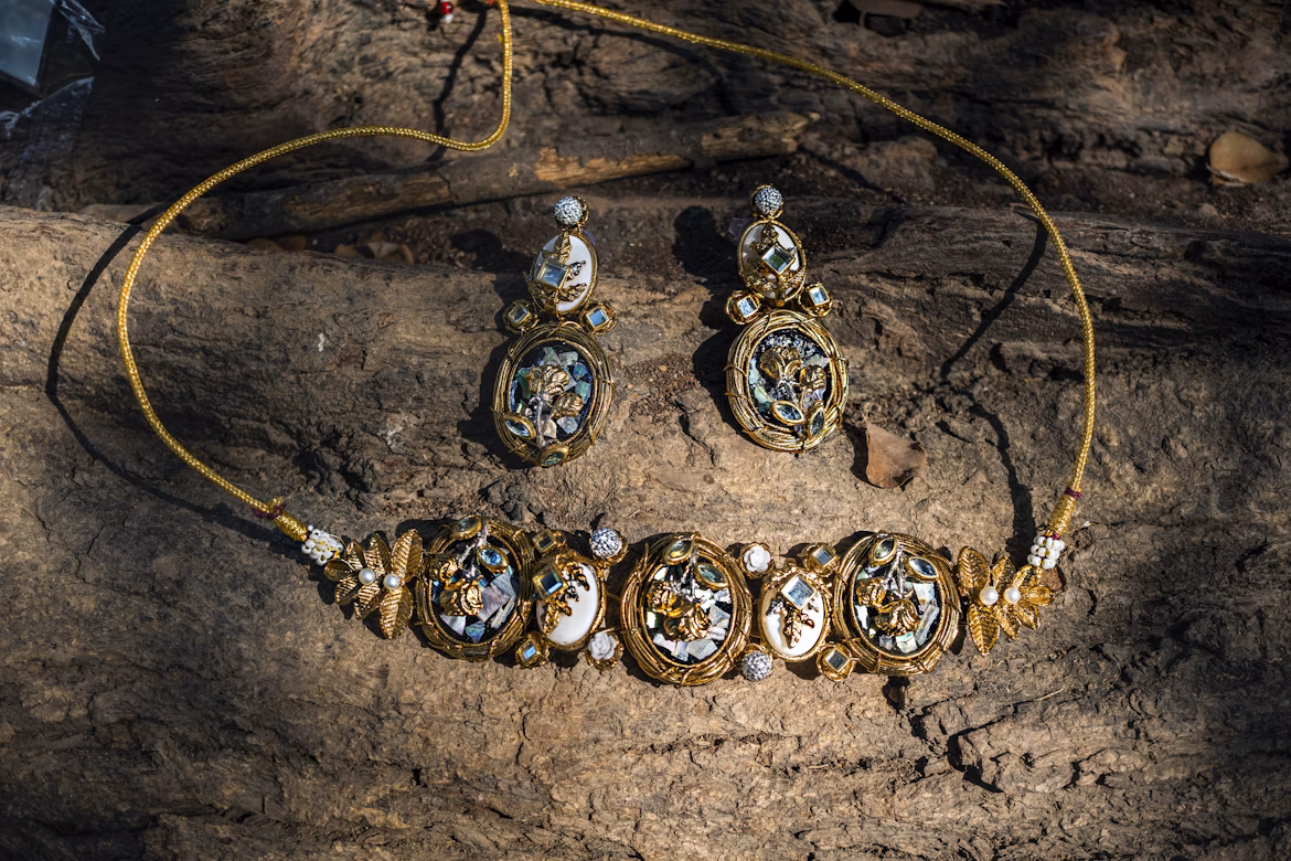 Ottoman-Style Turkish Jewelry with Gemstones and Filigree Work
