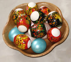 Painted eggs for Easter in Russia