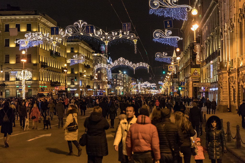 People on New Year’s Eve in Russia