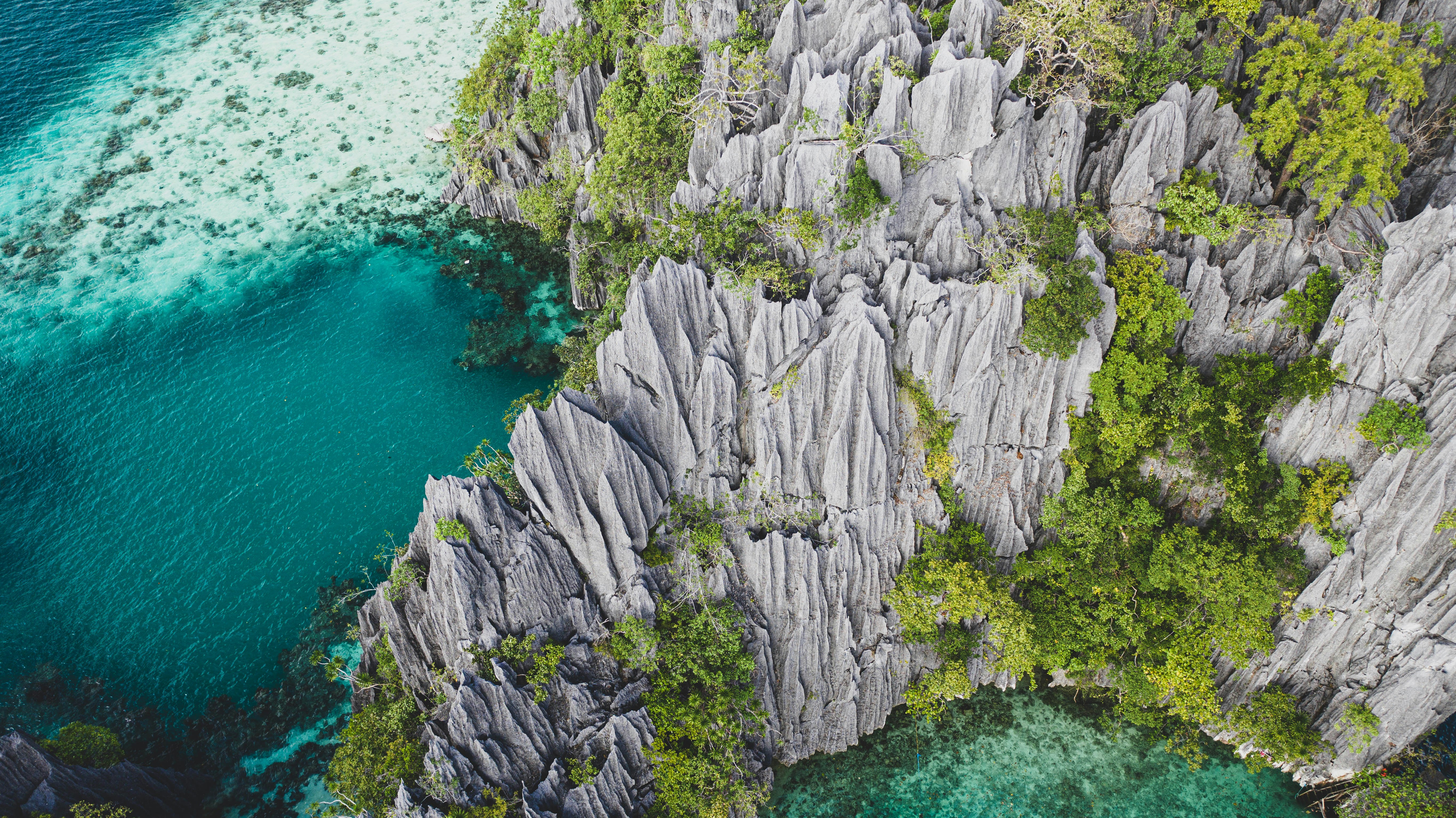 Top angle view of a famous cliff in Philippines