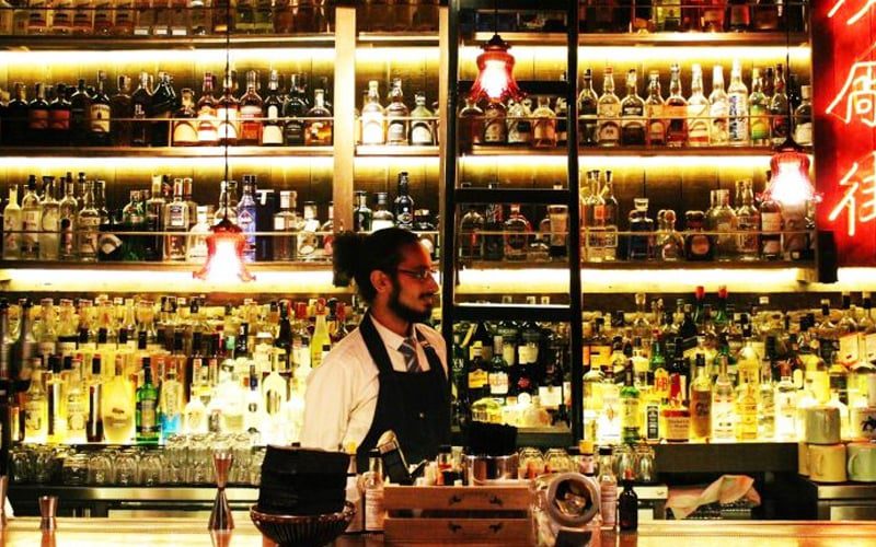 Barman at the cocktail bar