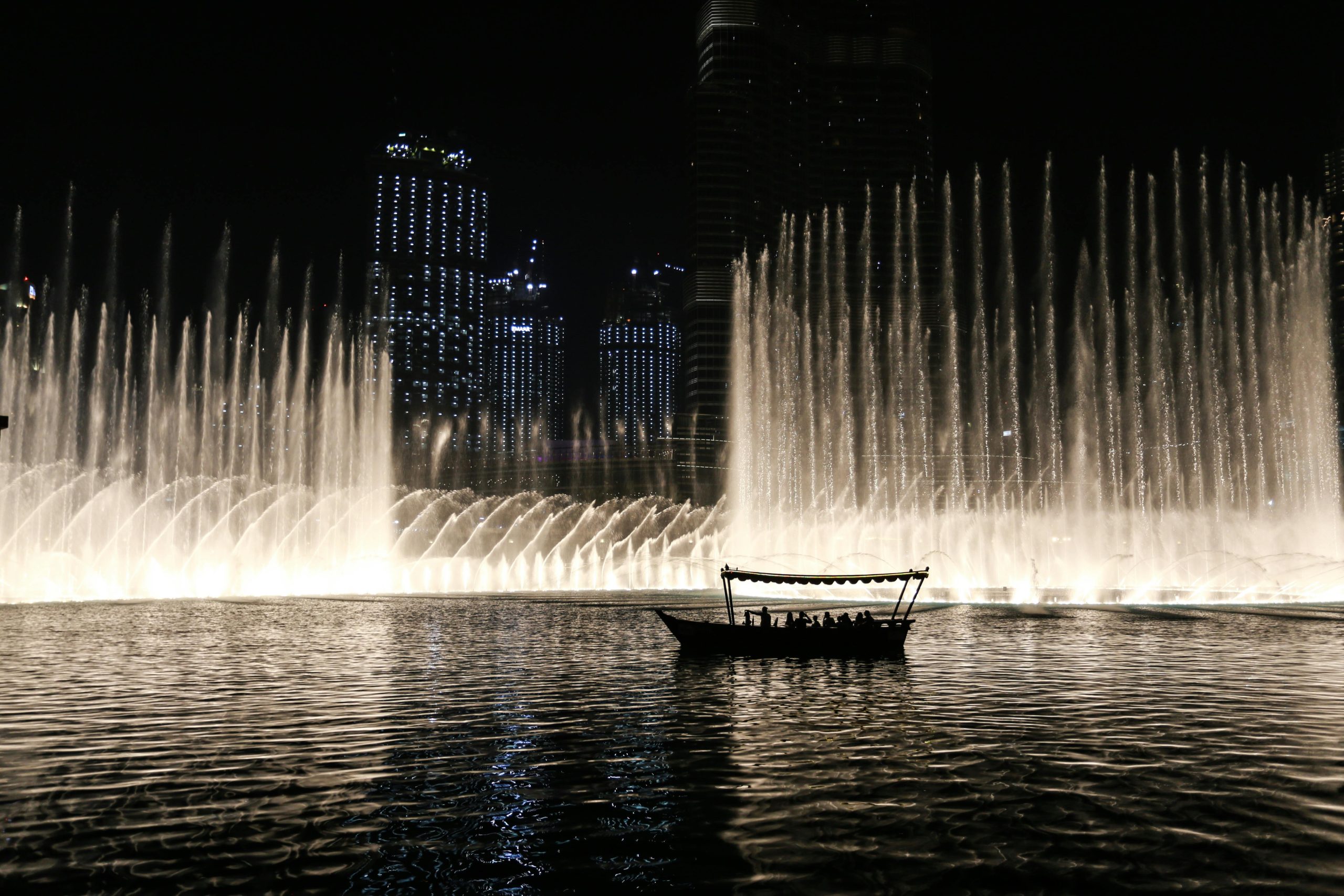 Dubai fountain night view
