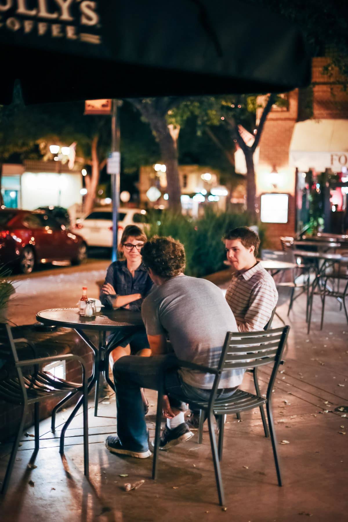 People sitting at a table.