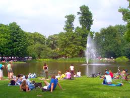 Visitors relaxing at Vondelpark